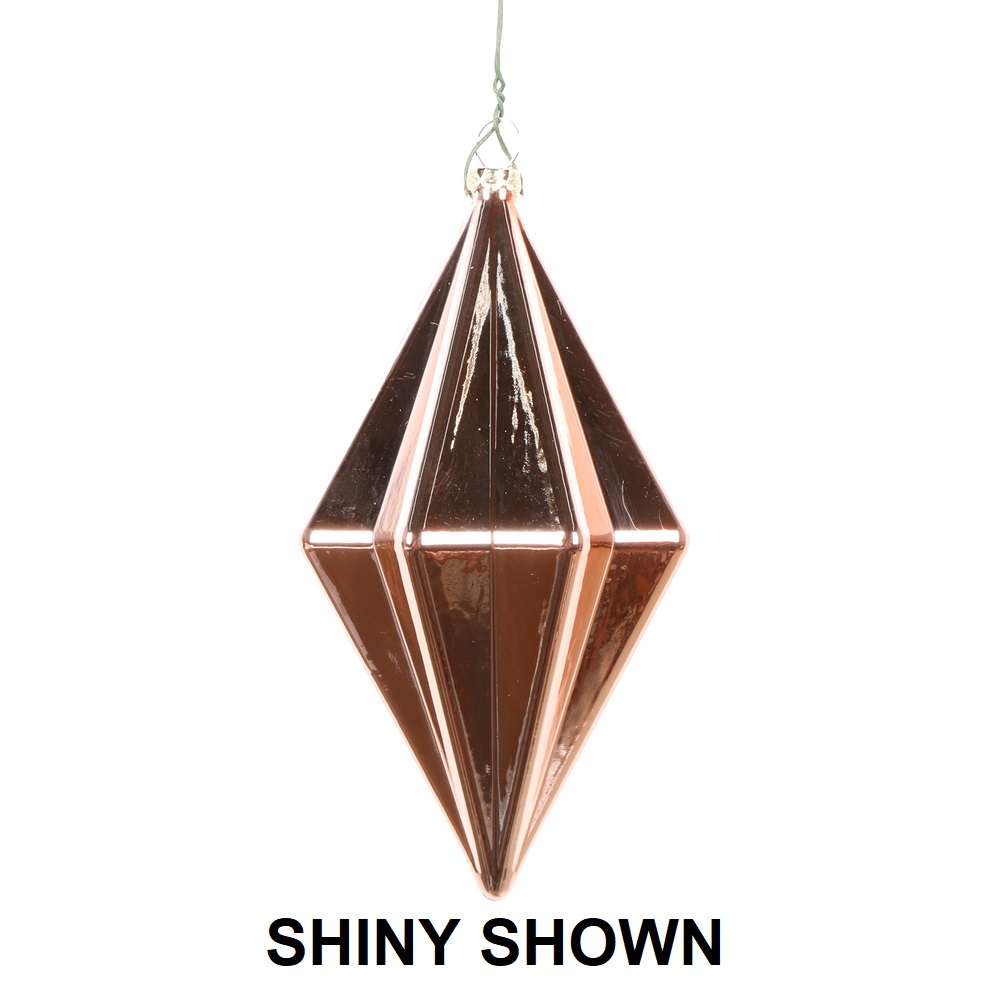 Christmastopia.com 5.5 Inch Rose Gold Matte Rhombus Christmas Finial Ornament Shatterproof