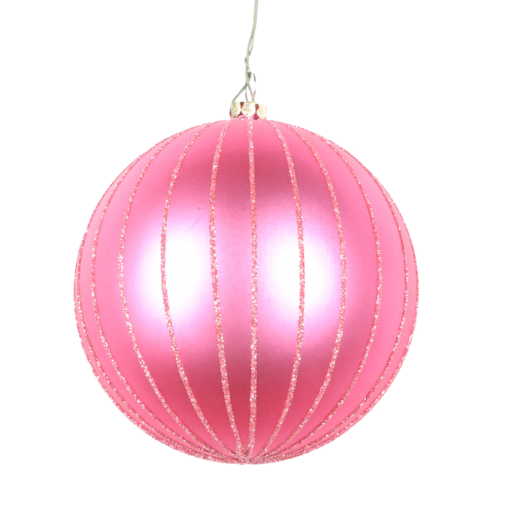 Christmastopia.com 4 Inch Mauve Matte Glitter Round Christmas Ball Ornament Shatterproof