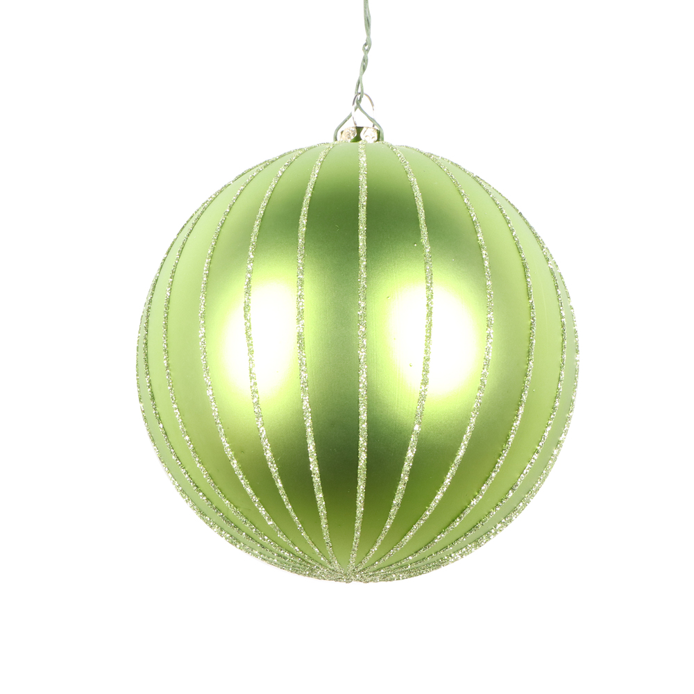 Christmastopia.com 4 Inch Celadon Matte Glitter Round Christmas Ball Ornament Shatterproof