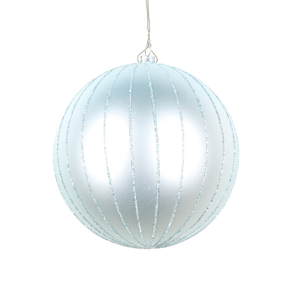 Christmastopia.com 5 Inch Frosty Mint Matte Glitter Round Christmas Ball Ornament Shatterproof