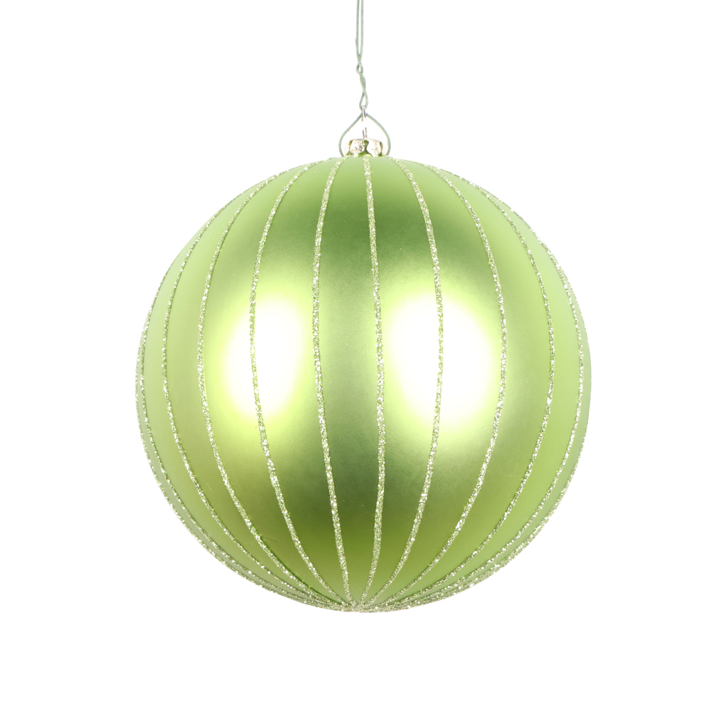 Christmastopia.com 5 Inch Celadon Matte Glitter Round Christmas Ball Ornament Shatterproof