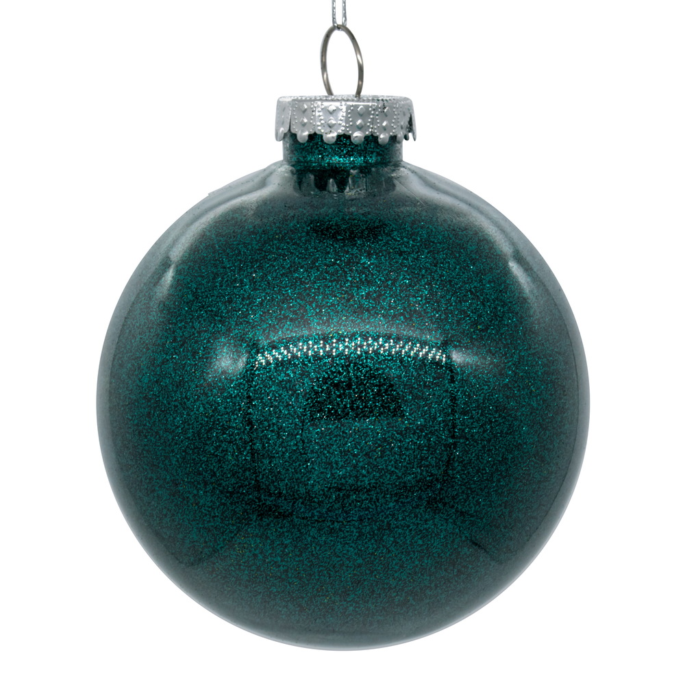 Christmastopia.com 6 Inch Sea Blue Clear Glitter Round Christmas Ball Ornament Shatterproof