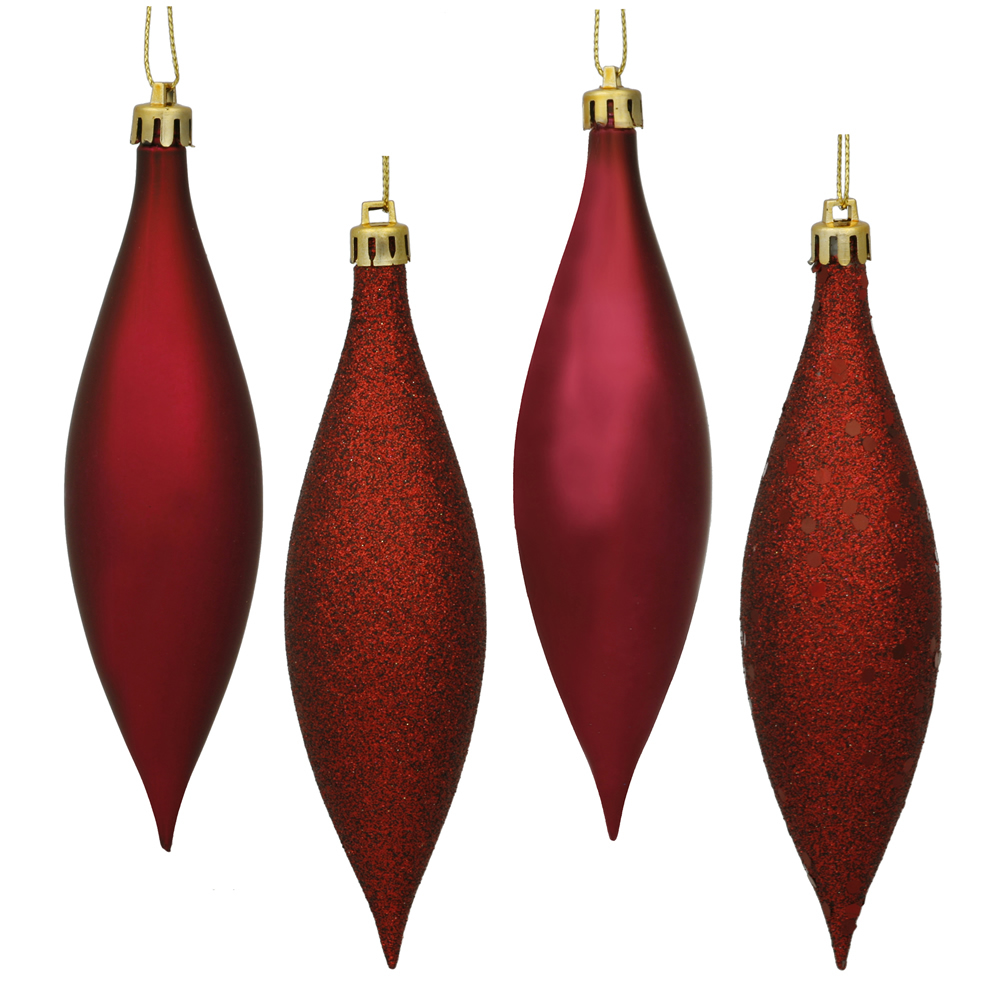 5.5 Inch Berry Red Drop 4 Finish Asst 8 Bx