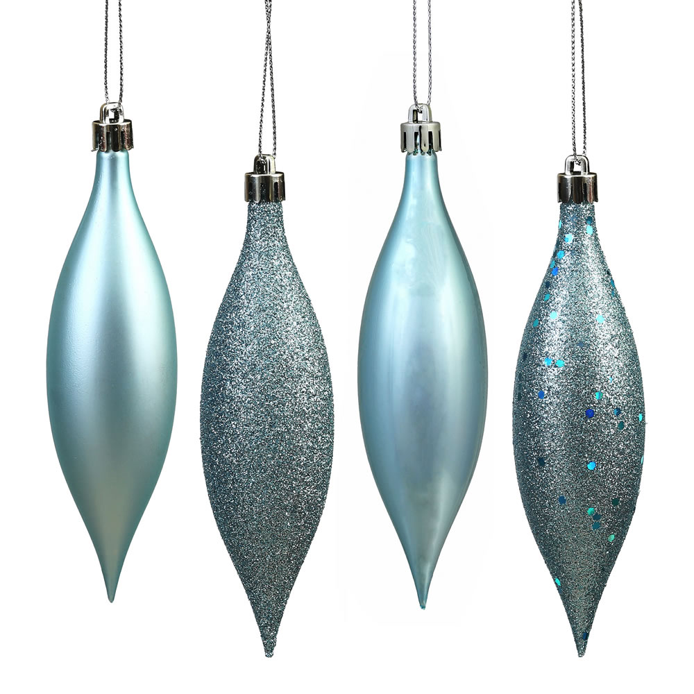 5.5 Inch Baby Blue Drop Christmas Ornament Assorted Finishes