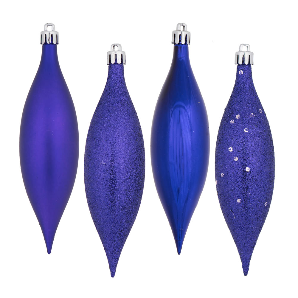 5.5 Inch Purple Drop Christmas Ornament Assorted Finishes