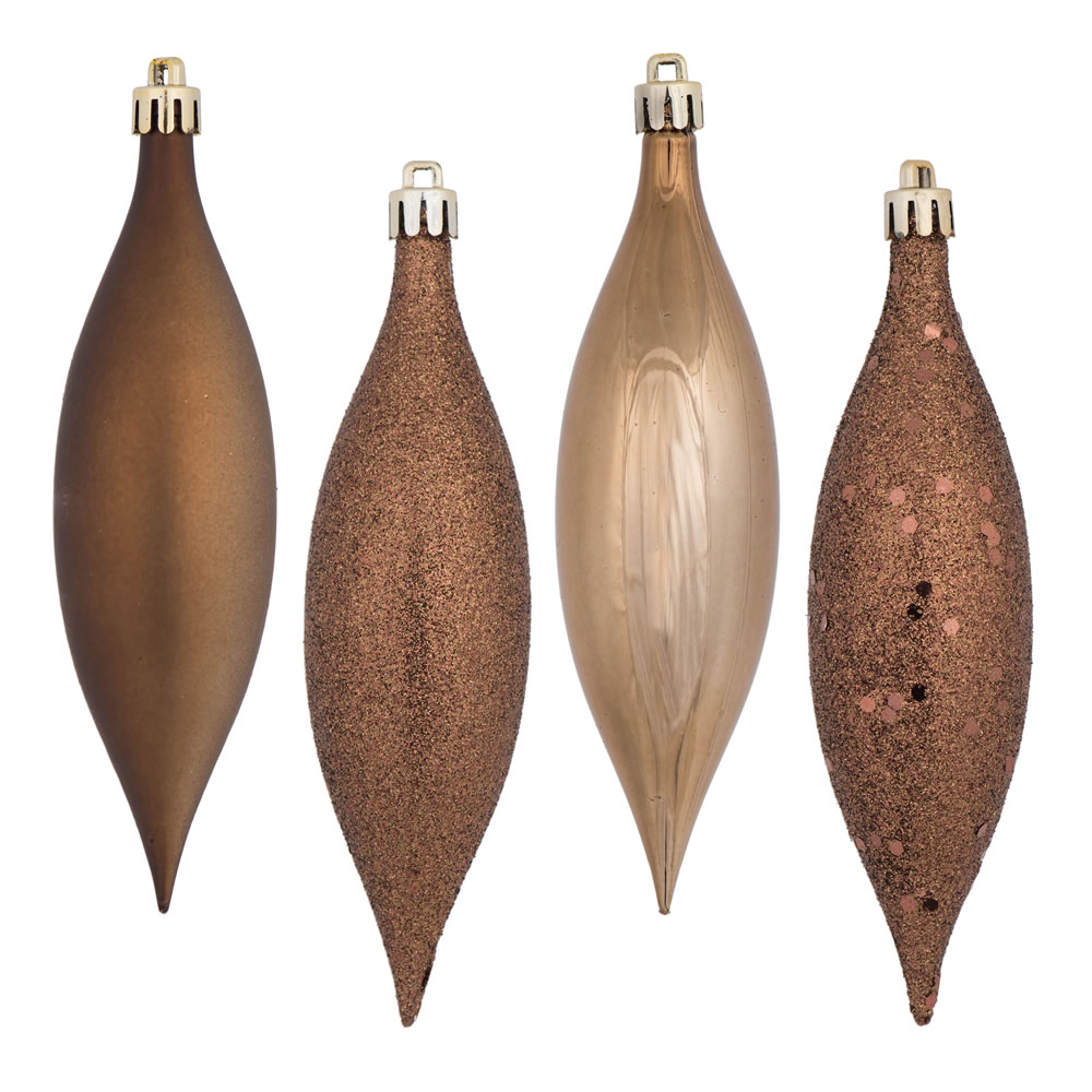 5.5 Inch Mocha Drop Christmas Ornament Assorted Finishes