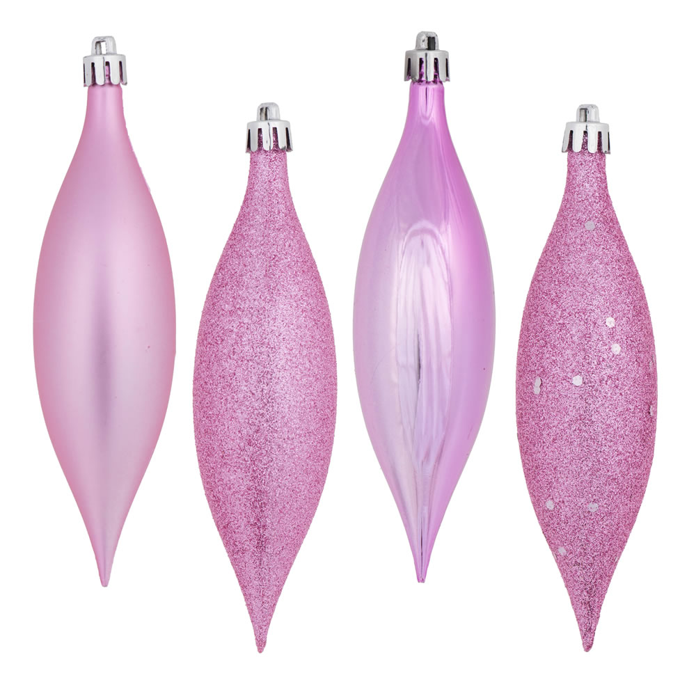 5.5 Inch Pink Drop Christmas Ornament Assorted Finishes