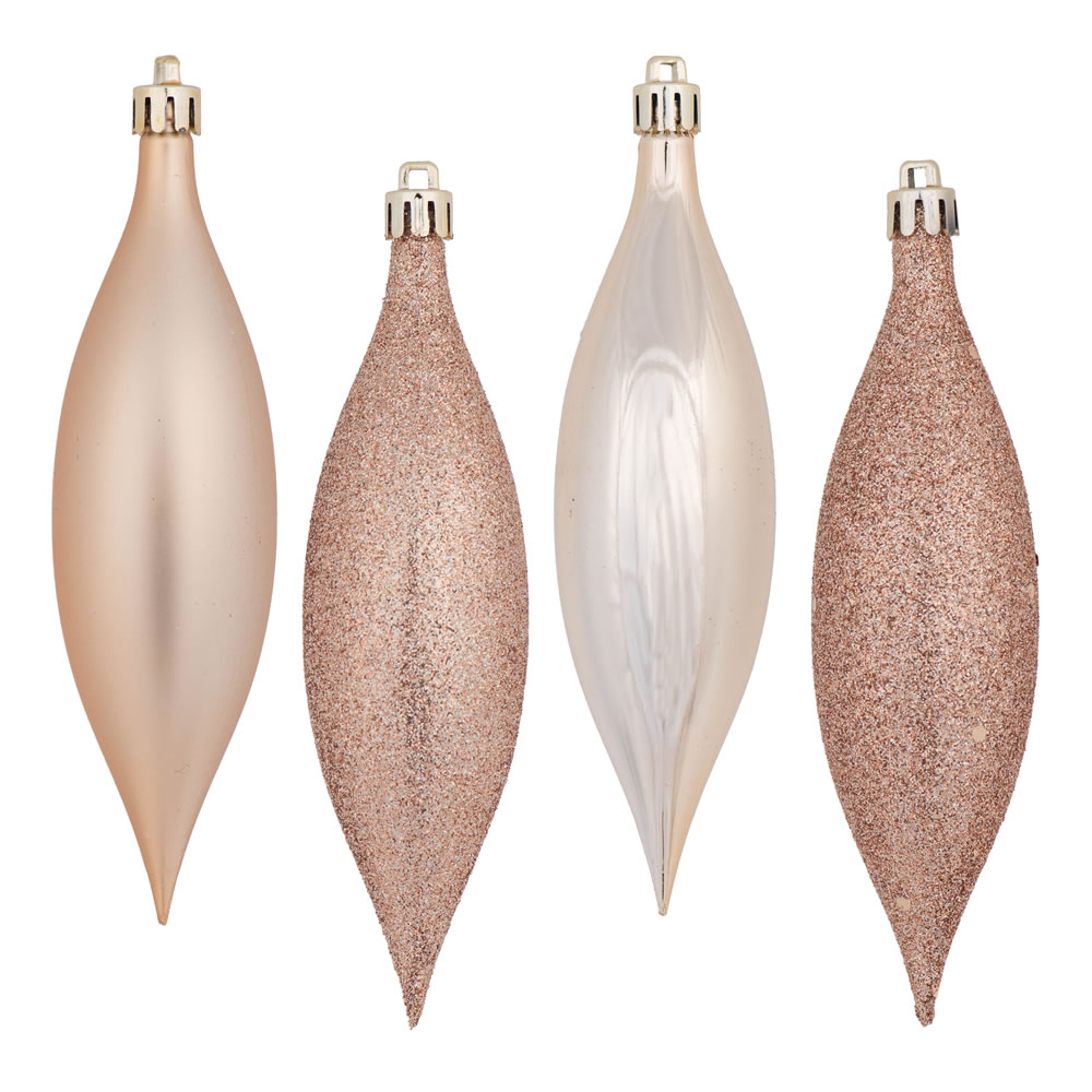 5.5 Inch Cafe Latte Drop Christmas Ornament Assorted Finishes 8 per Set