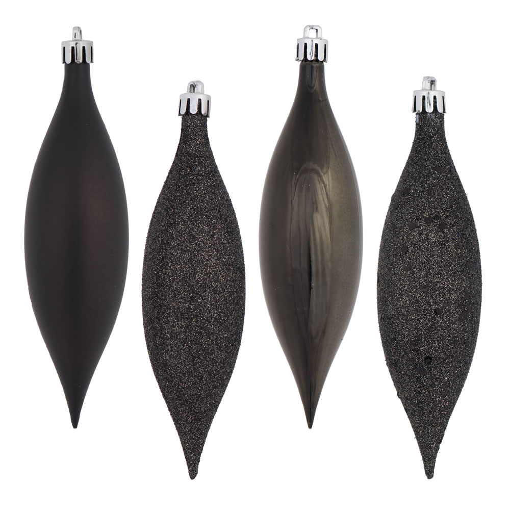 5.5 Inch Gunmetal Drop Christmas Ornament Assorted Finishes