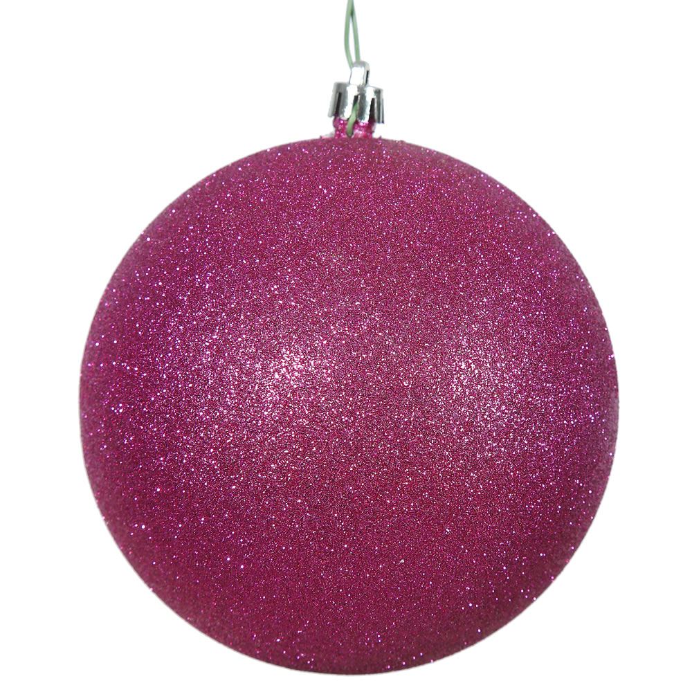 Christmastopia.com 2.75 Inch Magenta Glitter Finish Round Christmas Ball Ornament Shatterproof