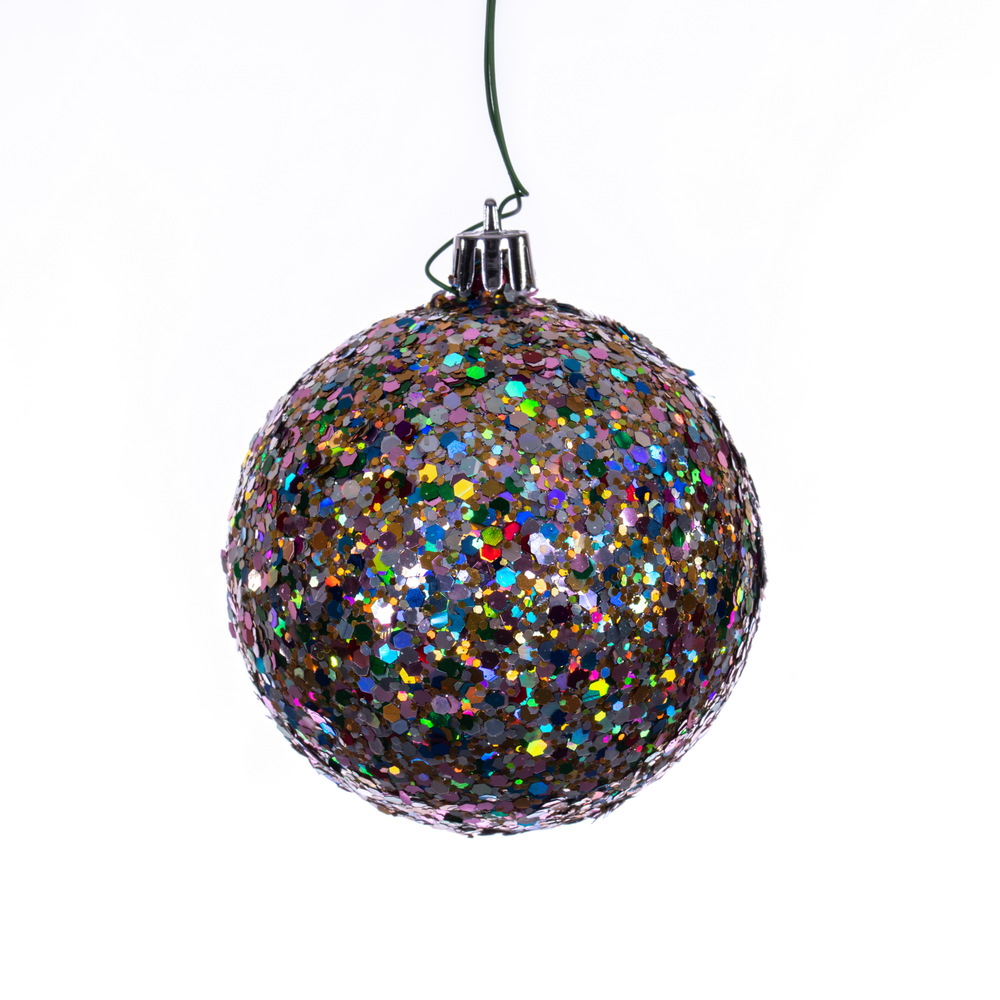 Christmastopia.com 3 Inch Multi-Color Sequin Glitter Round Christmas Ball Ornament Shatterproof