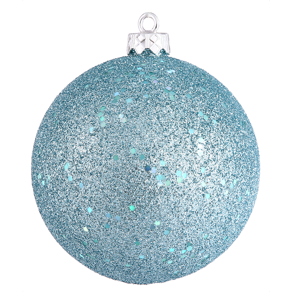 8 Inch Baby Blue Sequin Round Christmas Ball Ornament Shatterproof