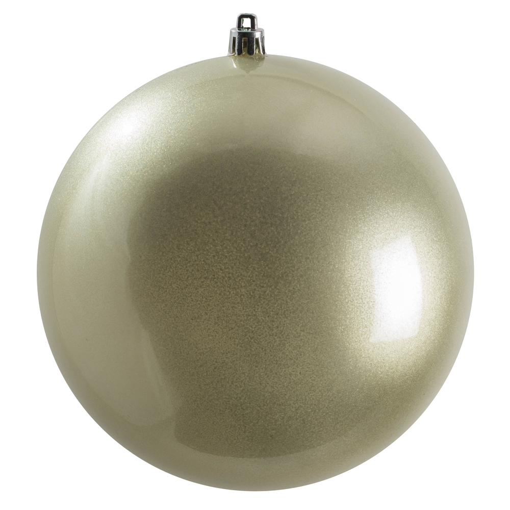 12 Inch Limestone Candy Christmas Ball Ornament with UV Drilled Cap