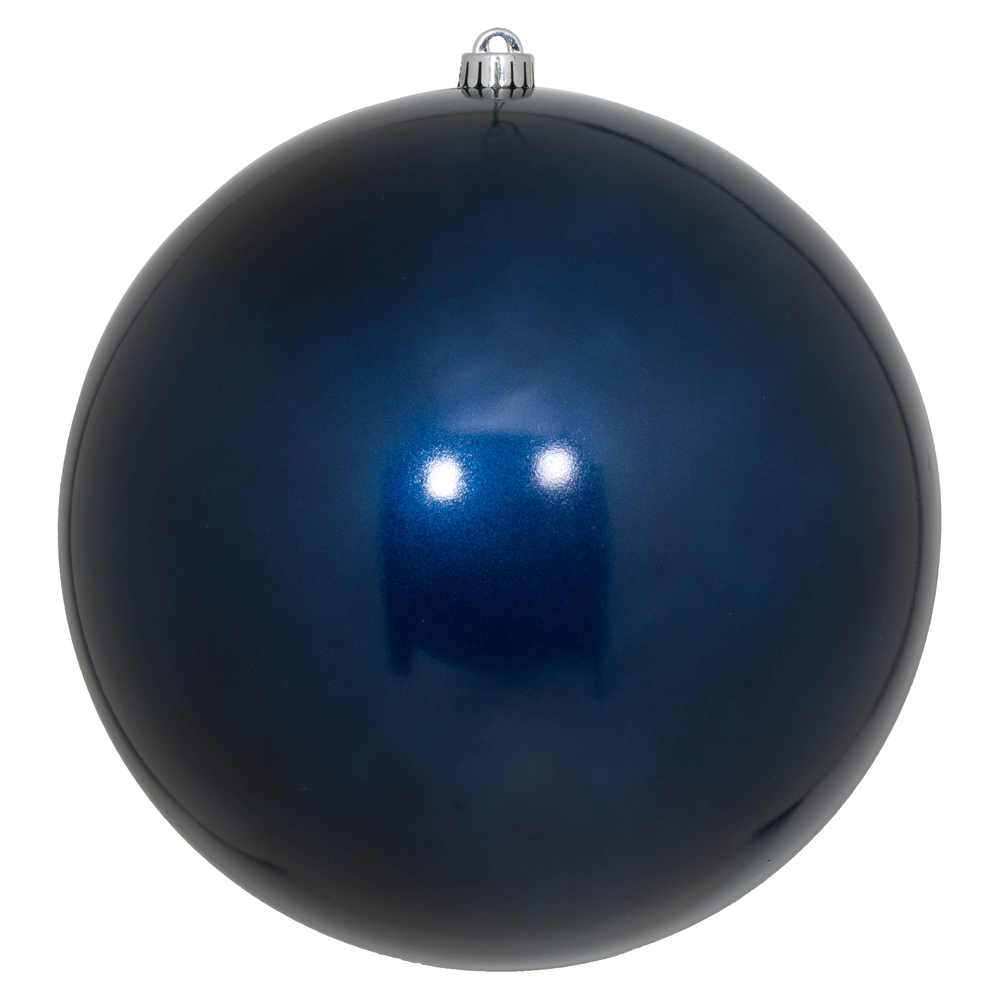 12 Inch Midnight Blue Candy Christmas Ball Ornament with UV Drilled Cap