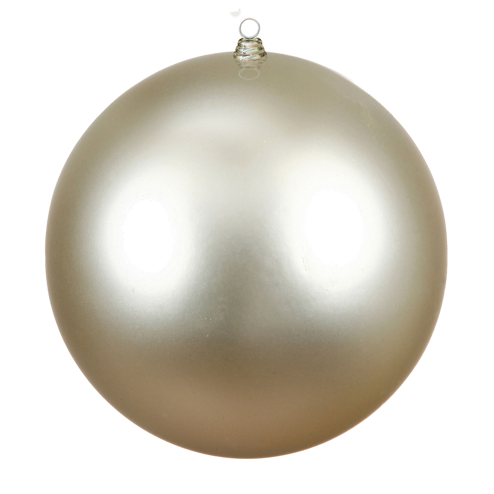15.75 Inch Champagne Glitter Round Christmas Ball Ornament Shatterproof