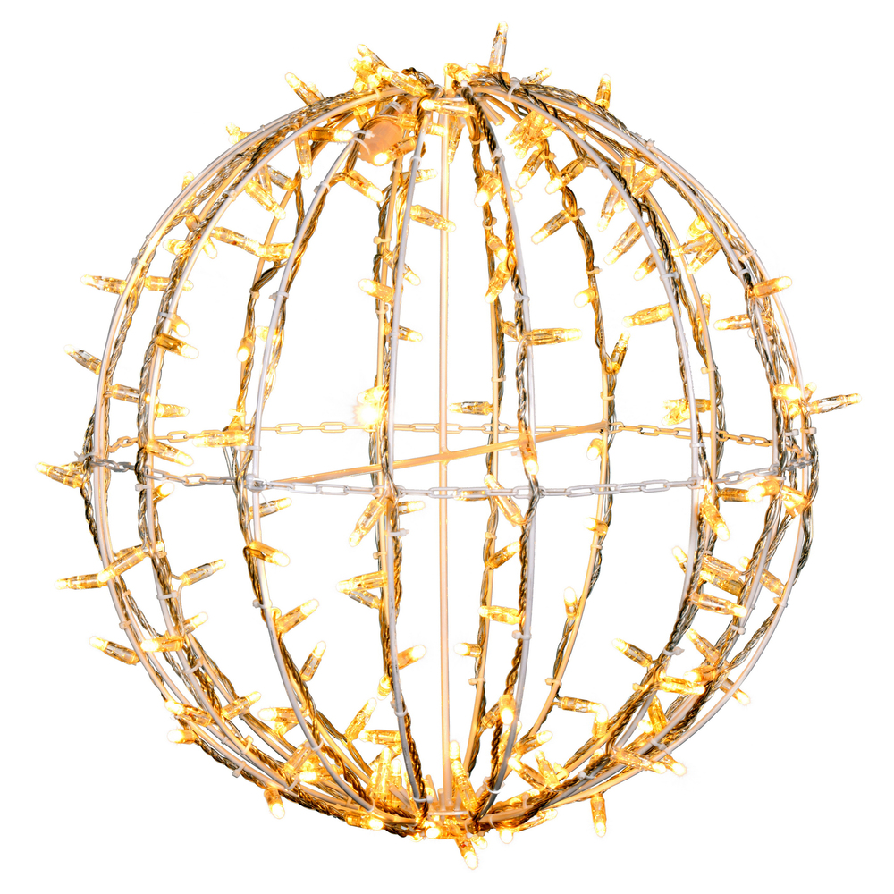 20 Inch Fold Flat Warm White Twinkle Jumbo Hanging Sphere LED Lighted Outdoor Christmas Decoration