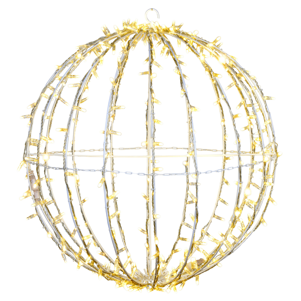Christmastopia.com 30 Inch Fold Flat Warm White Twinkle Jumbo Hanging Sphere LED Lighted Outdoor Christmas Decoration
