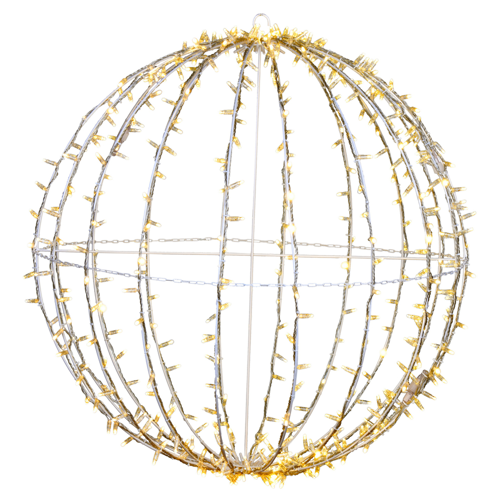 Christmastopia.com 40 Inch Fold Flat Warm White Jumbo Hanging Sphere LED Lighted Outdoor Christmas Decoration
