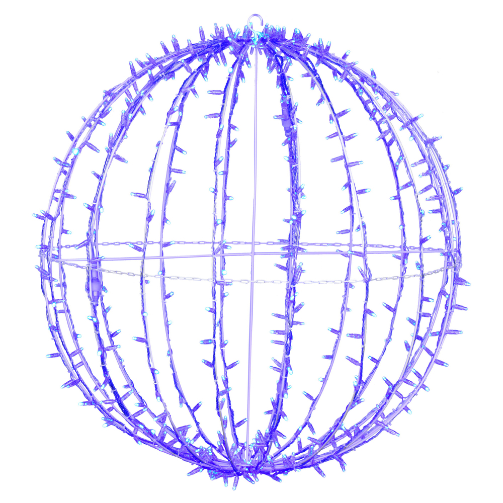 Christmastopia.com 40 Inch Fold Flat Blue Twinkle Jumbo Hanging Sphere LED Lighted Outdoor Christmas Decoration