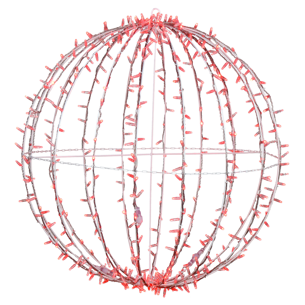 Christmastopia.com 40 Inch Fold Flat Red Jumbo Hanging Sphere LED Lighted Outdoor Christmas Decoration