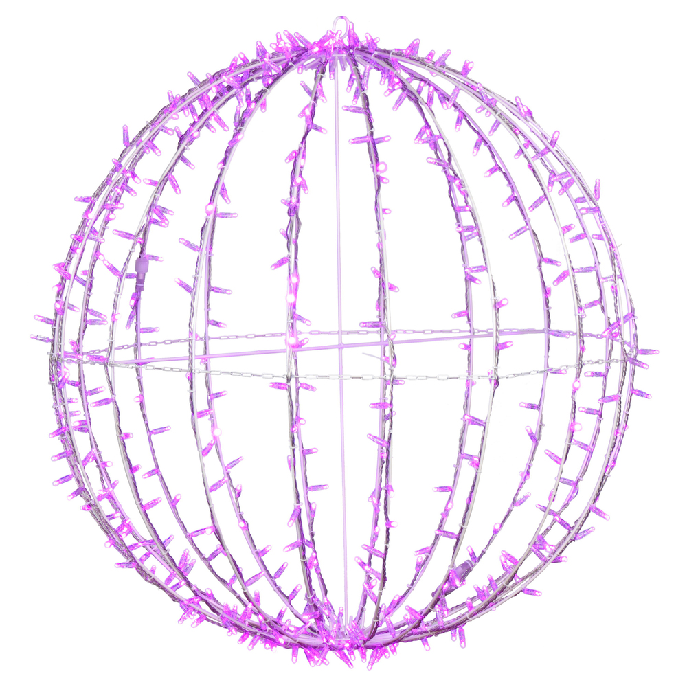 Christmastopia.com 40 Inch Fold Flat Pink Twinkle Jumbo Hanging Sphere LED Lighted Outdoor Christmas Decoration