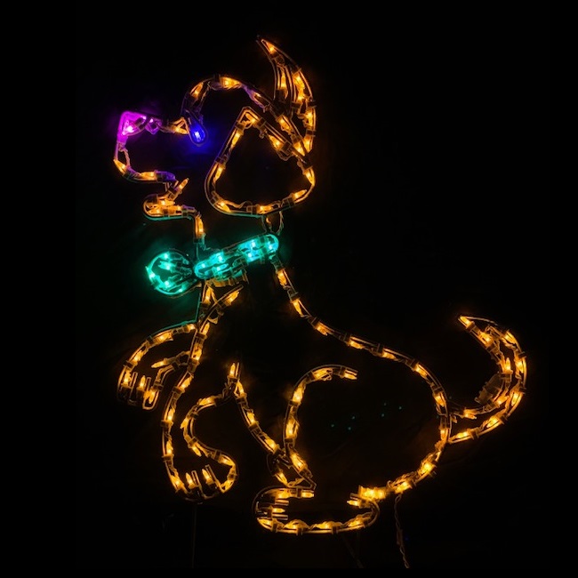 Christmastopia.com - ​​Lighted Outdoor Decorations - ​LED Lighted Animal Decorations - 
Puppy Dog with Bow Outdoor LED Lighted Christmas Decoration