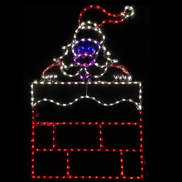 Santa Peeking Out Chimney Animated Lighted Outdoor Christmas Decoration