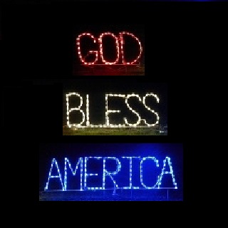 Patriotic God Bless America Outdoor LED Lighted Lawn Decoration