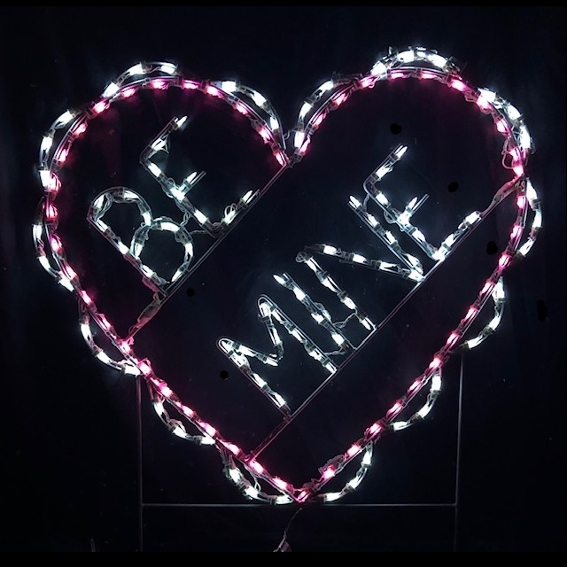 Be Mine Scalloped Heart LED Lighted Valentines Day Decoration