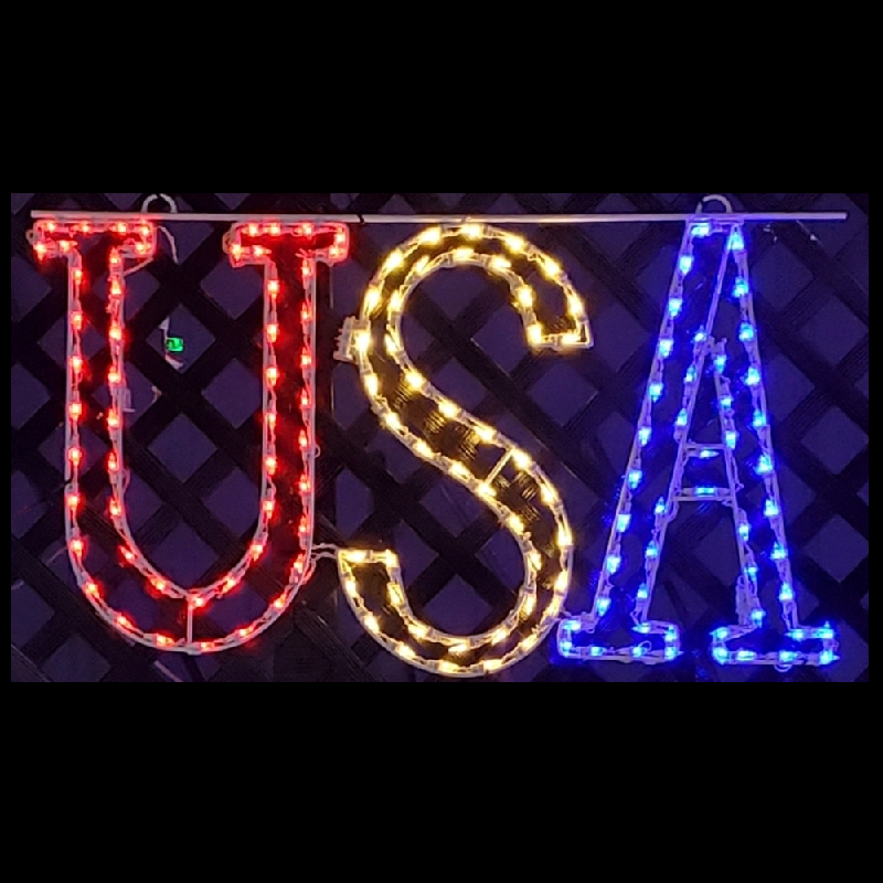 Christmastopia.com - ​​Lighted Outdoor Decorations - ​LED Lighted Patriotic Decorations - 
USA Hanging LED Lighted Outdoor Patriotic Decoration