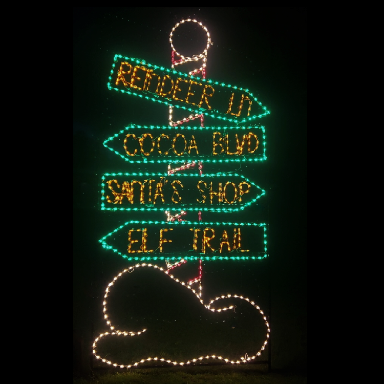 North Pole Street Sign Commercial LED Lighted Outdoor Christmas Decoration