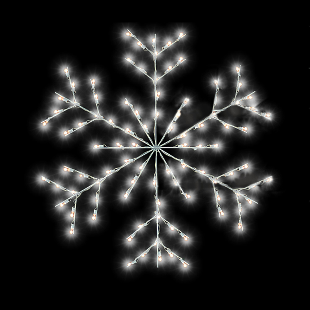 Fancy Forked Snowflake Commercial Pole Decoration 48 LED C7 Lights