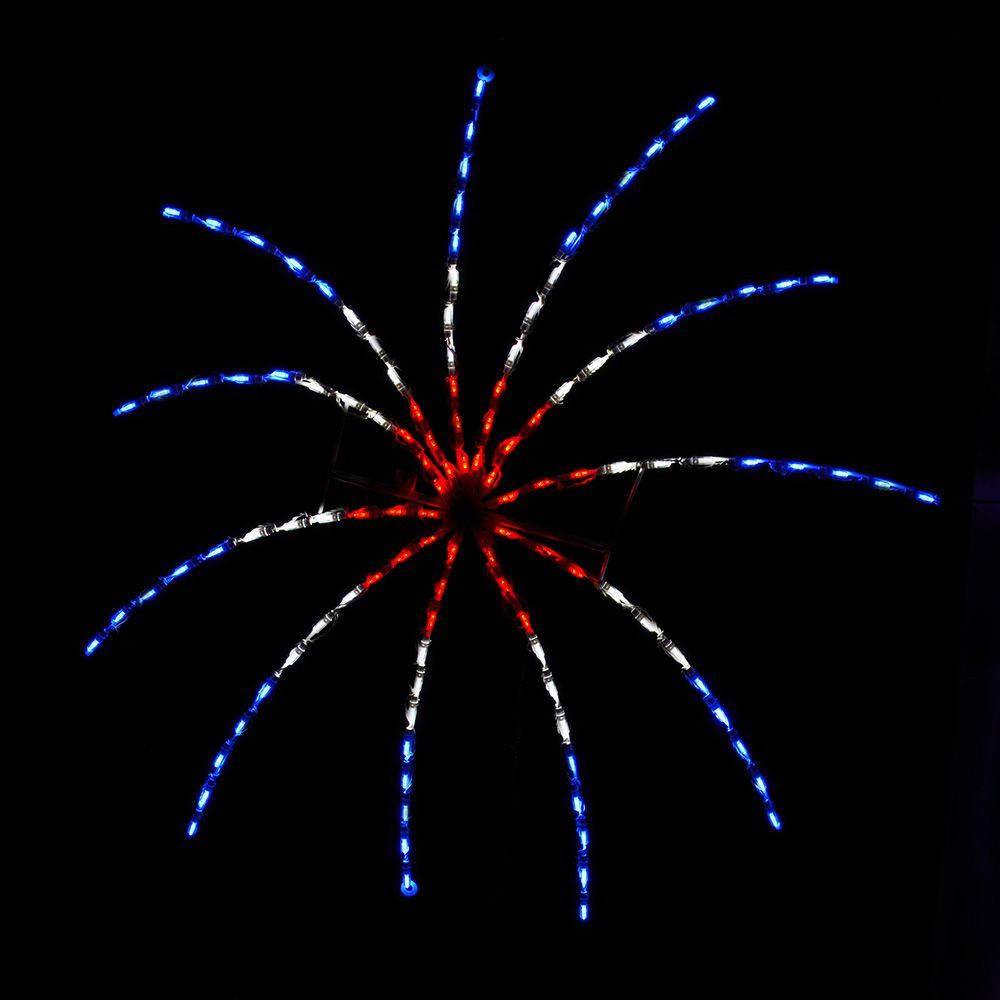 Red White and Blue Firecracker Large LED Lighted Outdoor Patriotic Decoration