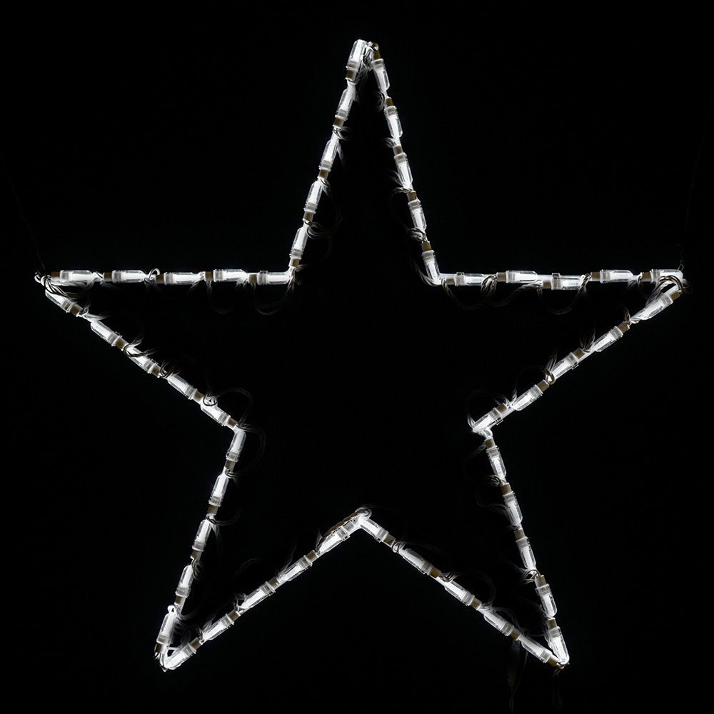 Star White LED Lighted Outdoor Christmas Decoration Set of 2