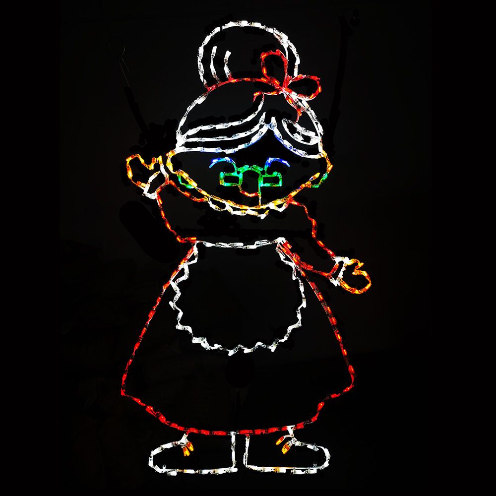 Mrs Claus LED Lighted Outdoor Christmas Decoration