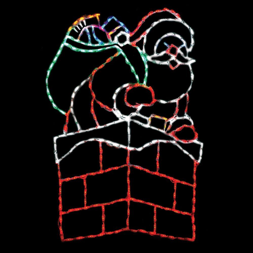 Santa Claus In Chimney LED Lighted Christmas Decoration