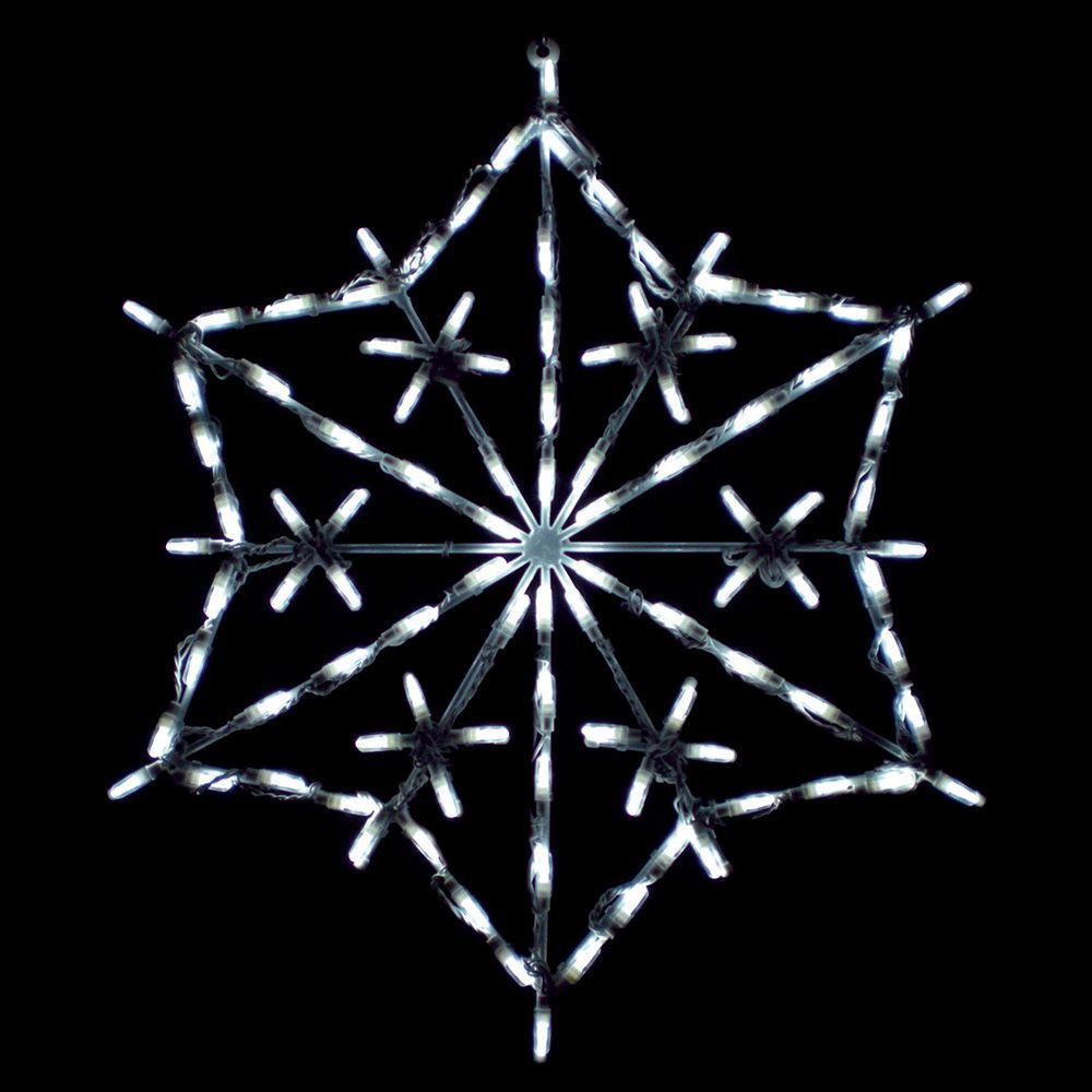 White Snowflake LED Lighted Christmas Decoration Set Of 3