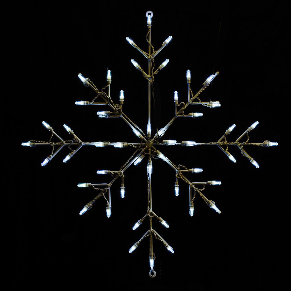 24 Inch White LED Snowflake Lighted Christmas Decoration Set Of 3