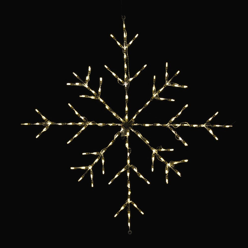 36 Inch Warm White LED Snowflake Lighted Christmas Decoration Set Of 3