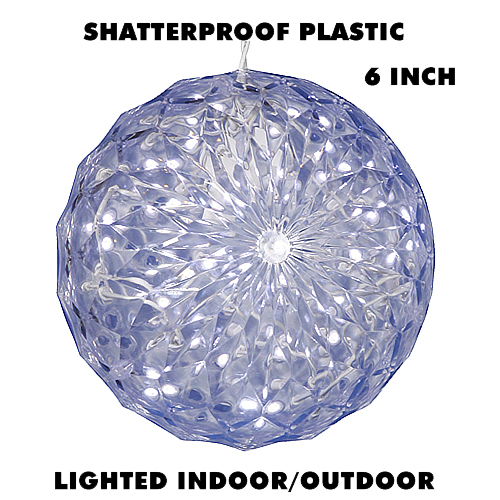Christmastopia.com 6 Inch Cool White Crystal Ball Sphere LED Lighted Christmas Decoration