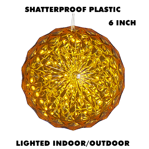 Christmastopia.com 6 Inch Gold Crystal Ball Sphere LED Lighted Mardi Gras Decoration