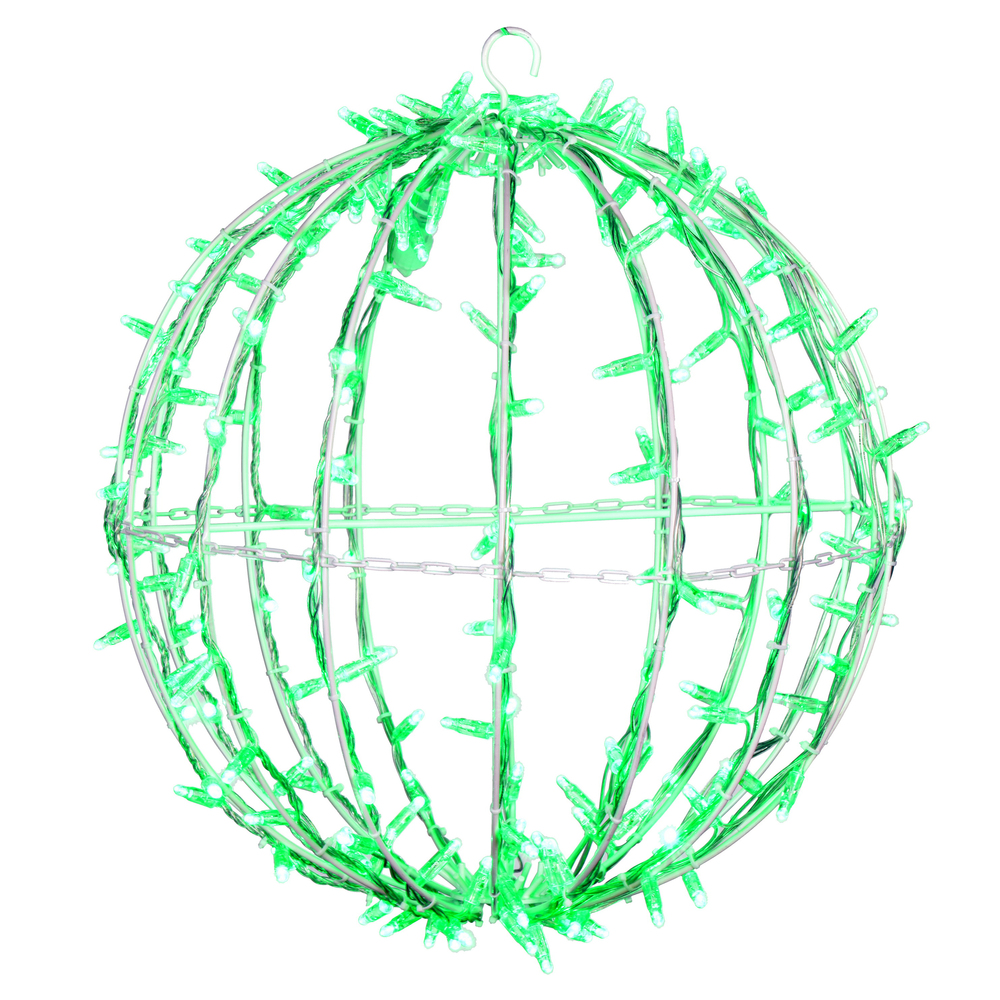 Christmastopia.com - 20 Inch Green Jumbo Hanging Sphere LED Lighted Saint Patricks Day Decoration