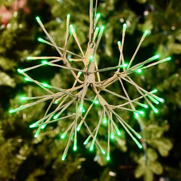 12 Inch Light Burst Green Color LED Lighted Christmas Decoration