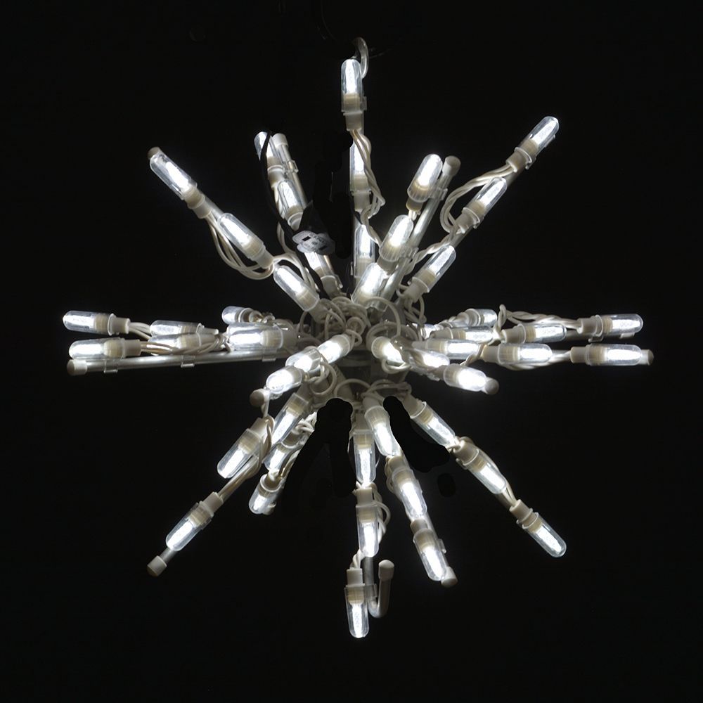 12 Inch Starburst White Color LED Lighted Christmas Decoration Set Of 3
