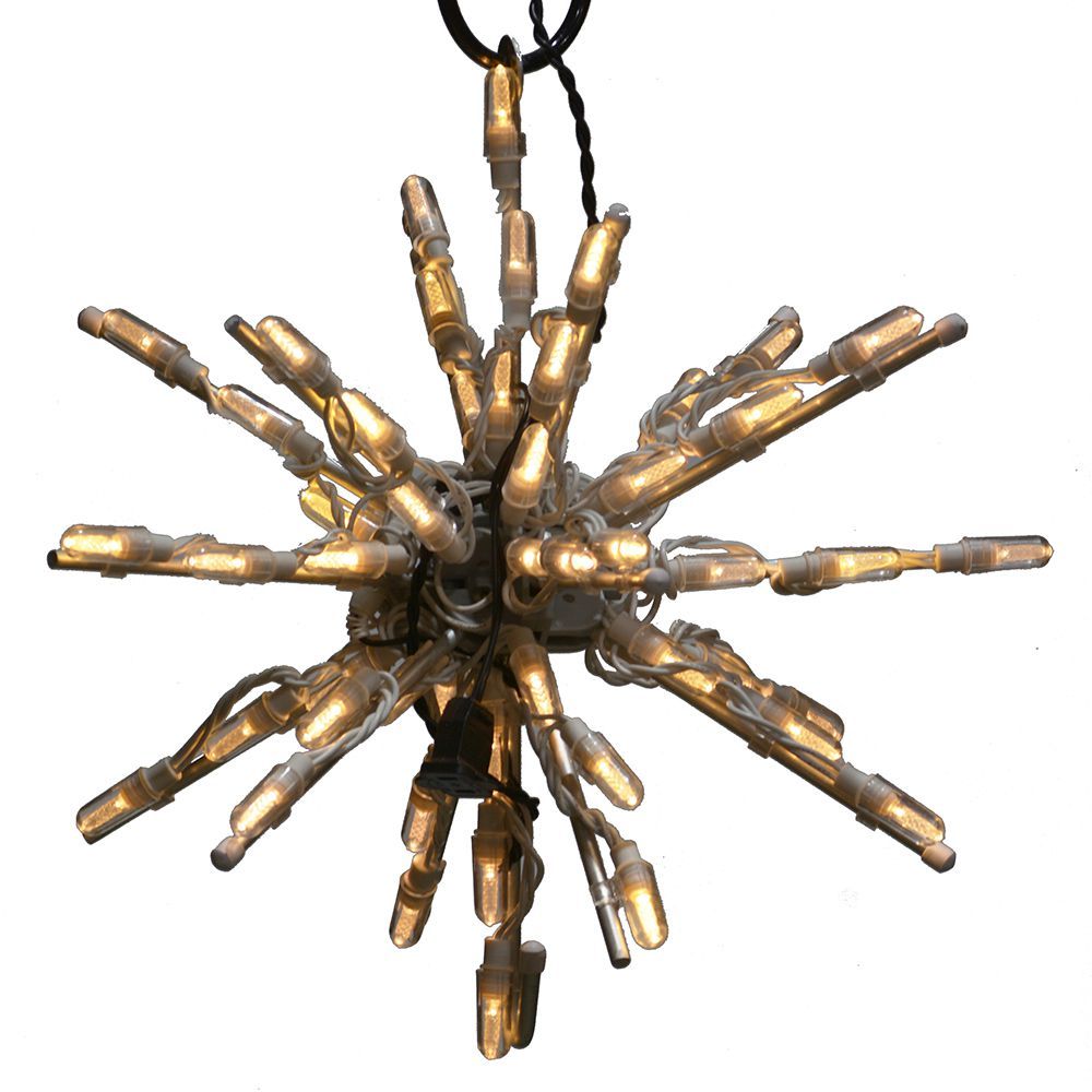 12 Inch Starburst Warm White Color Color LED Lighted Christmas Decoration Set Of 3