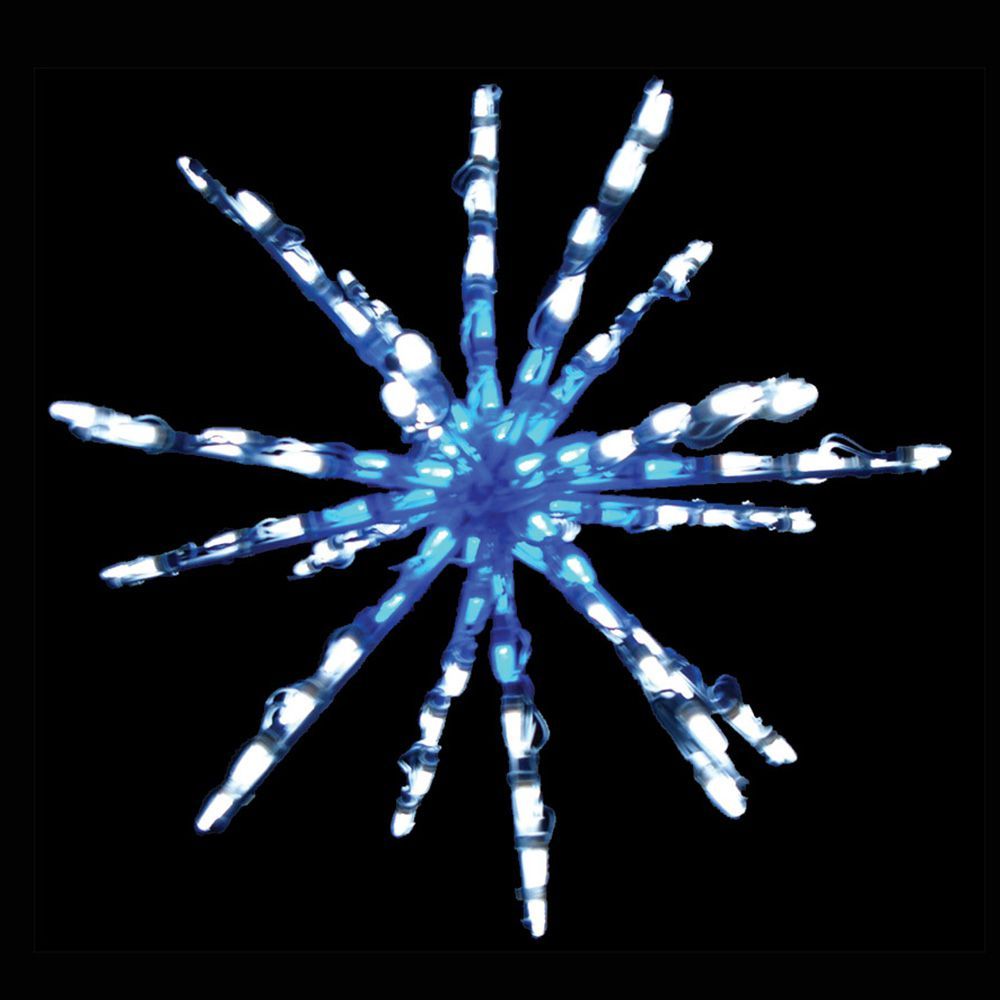 24 Inch Starburst Blue And White Color LED Lighted Christmas Decoration Set Of 3