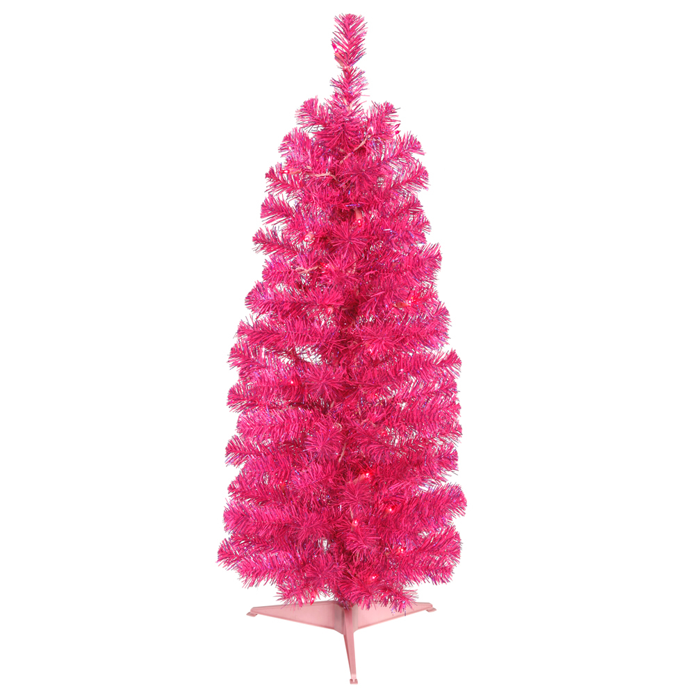 2 Foot Pink Pencil Artificial Christmas Tree Unlit