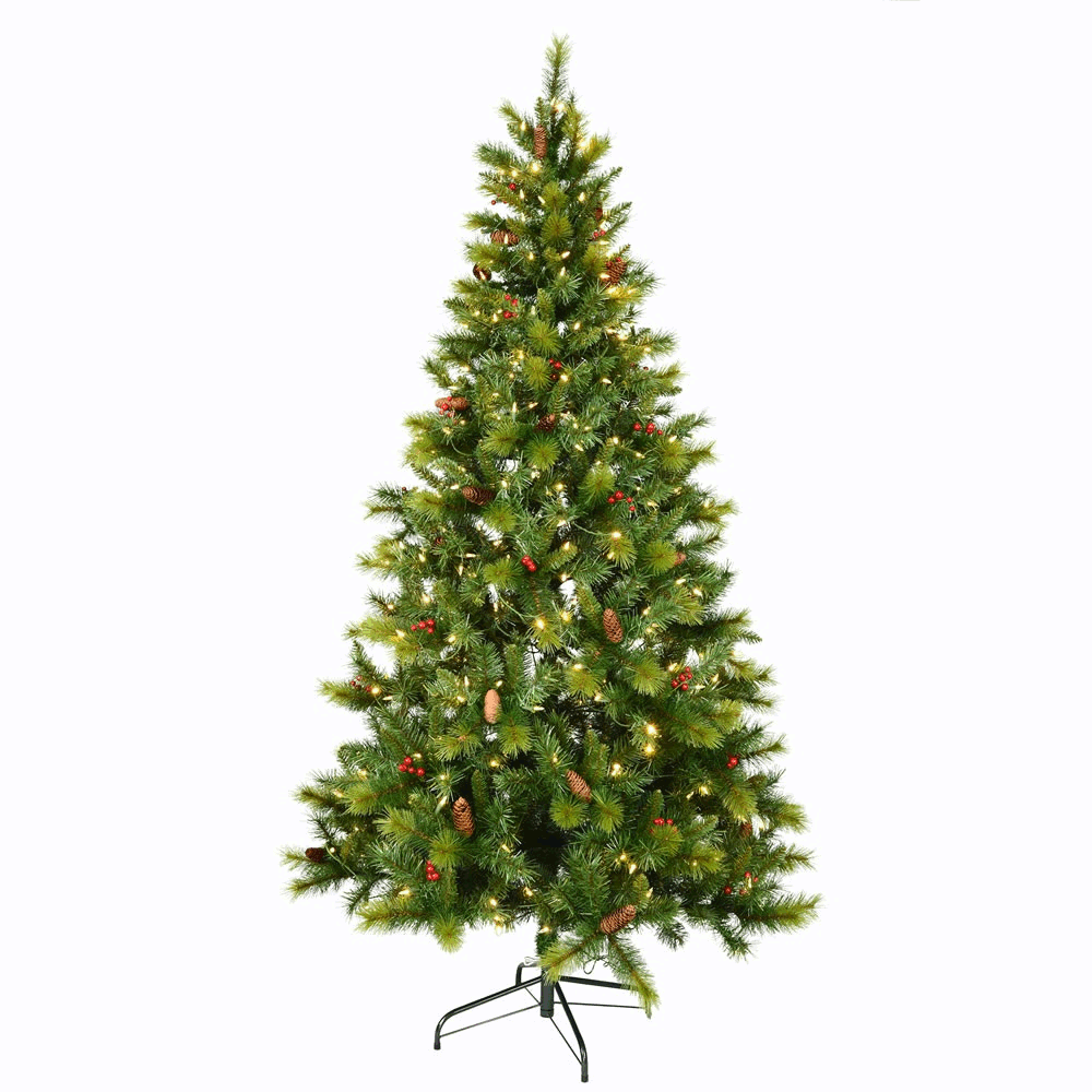 Christmastopia.com - 5.5 Foot Melford Berry Pine Artificial Christmas Tree 200 LED M5 Italian Multi Function Color Changing Mini Lights
