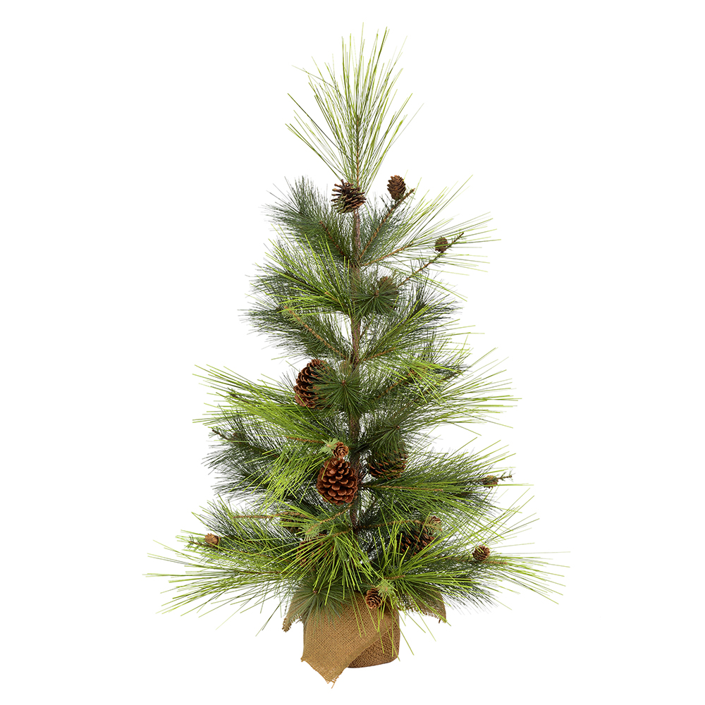 3 Foot Larkspur Pine Artificial Christmas Tree Unlit Burlap Base