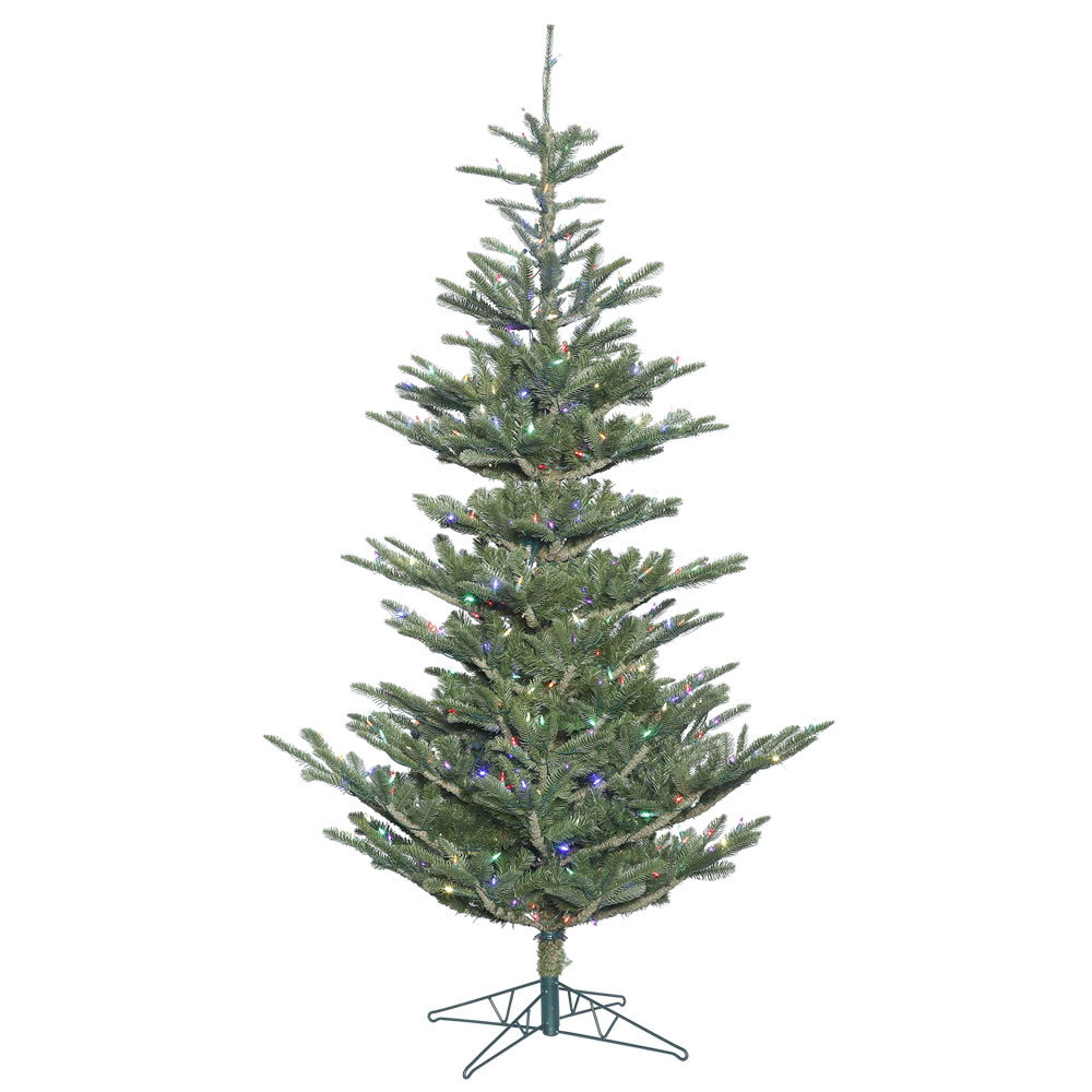 10 Foot Alberta Spruce Artificial Christmas Tree 800 Duralit LED Multi Color Italian Mini Lights